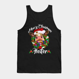 Moo_y Christmas Heifer Funny Farmer Gift Tank Top